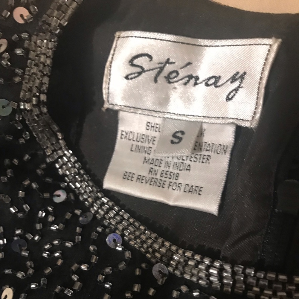 Black and silver sequin Stenay Vintage top Size S - Picture 5 of 8